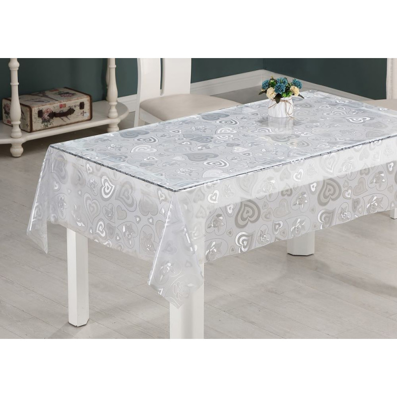 Nappe en PVC gaufré Cur transparent 140 cm au mètre