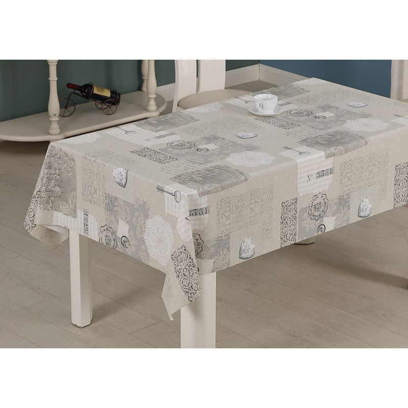 Nappe en PVC tissé gaufré Paris Montmartre 140 cm au mètre