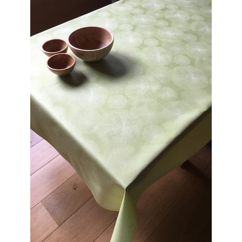 Nappe jacquard tissé Monet vert anaïs 140 cm au mètre