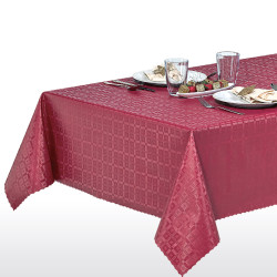 Nappe en PVC non-tissé gaufré Damast bordeaux 140 cm au mètre