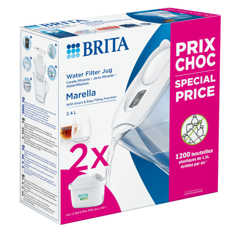 Cartouches filtrantes Maxtra+ 2 pièces avec carafe Marella BRITA
