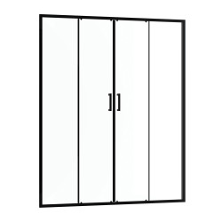 Paroi de douche à double porte coulissante Factory noir 160 x 200 cm AURLANE Paroi de douche à double porte coulissante Factory noir 160 x 200 cm AURLANE