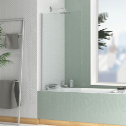 Paroi de baignoire Essentiel chrome 130 x 70 cm AURLANE