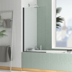 Paroi de baignoire Essentiel noire 130 x 70 cm AURLANE