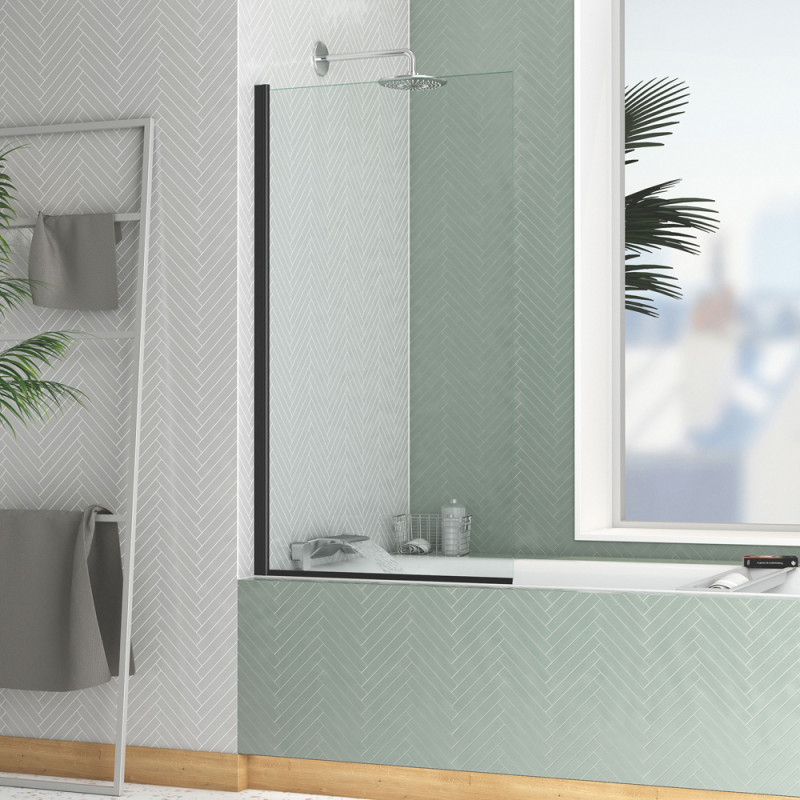 Paroi de baignoire Essentiel noire 130 x 70 cm AURLANE