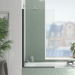 Paroi de baignoire Essentiel noire 130 x 70 cm AURLANE