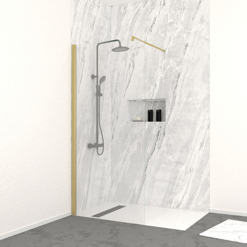 Paroi de douche Parma 2 or 90 x 200 cm AURLANE Paroi de douche Parma 2 or 90 x 200 cm AURLANE