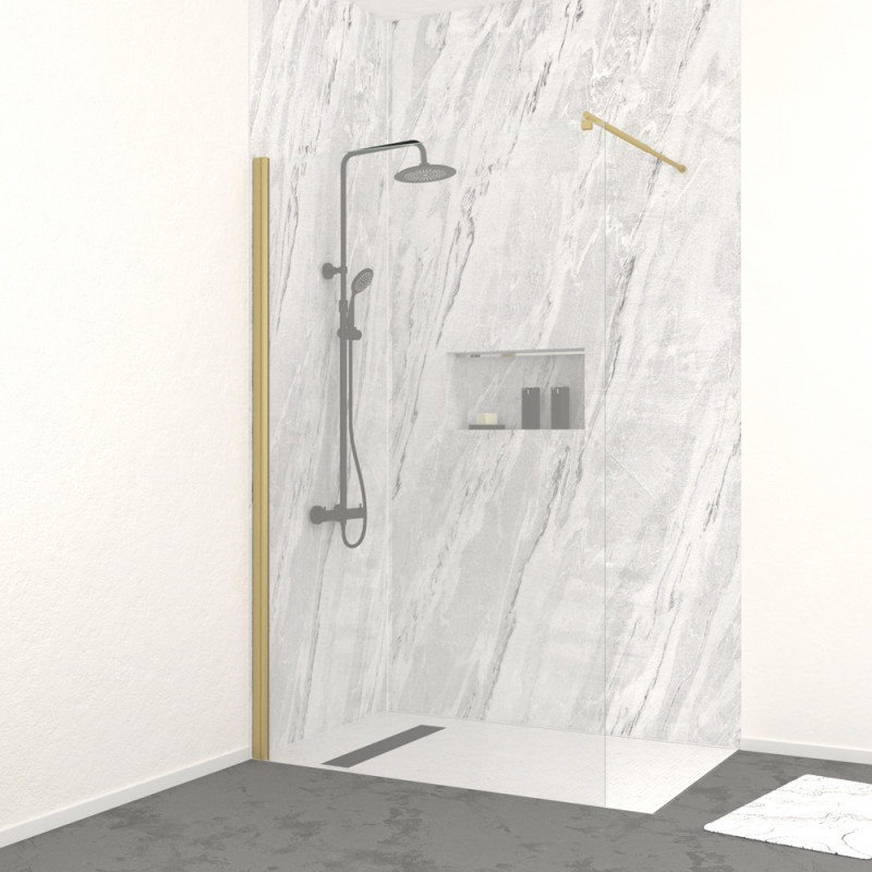 Paroi de douche Parma 2 or 120 x 200 cm AURLANE Paroi de douche Parma 2 or 120 x 200 cm AURLANE