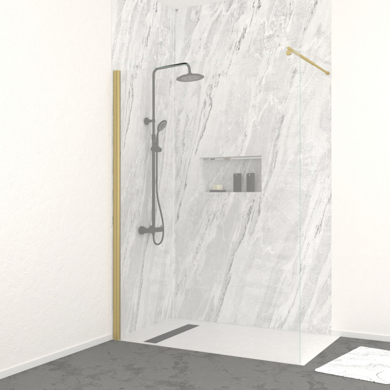 Paroi de douche Parma 2 or 140 x 200 cm AURLANE Paroi de douche Parma 2 or 140 x 200 cm AURLANE