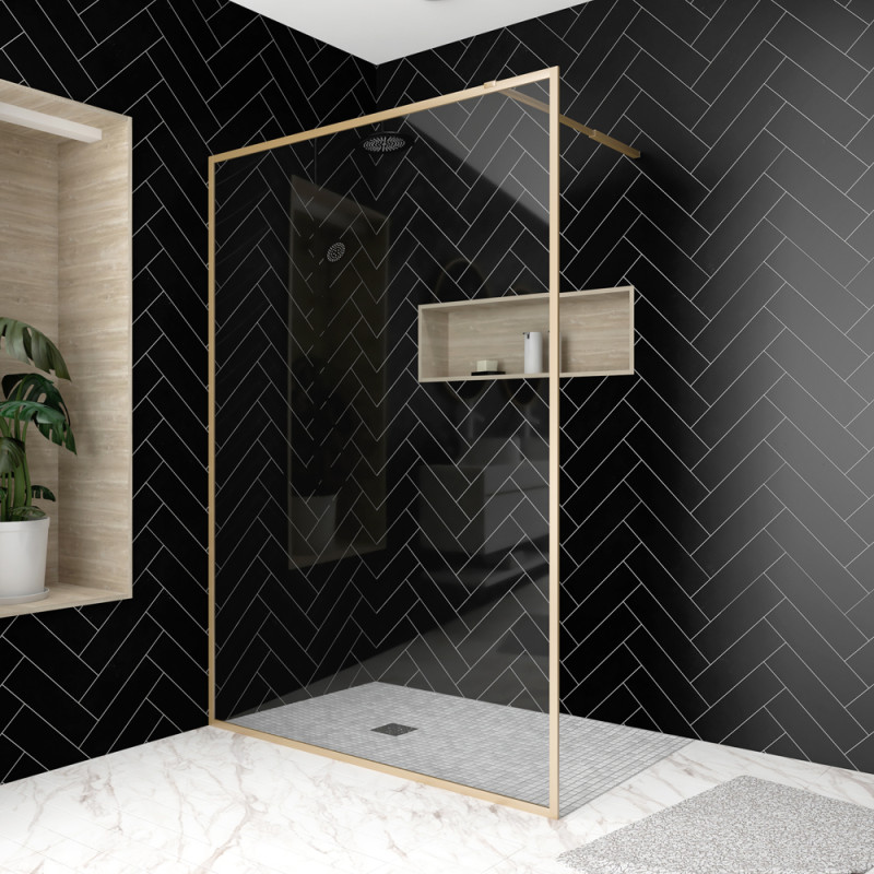 Paroi de douche Golden Edge 140 x 200 cm AURLANE Paroi de douche Golden Edge 140 x 200 cm AURLANE