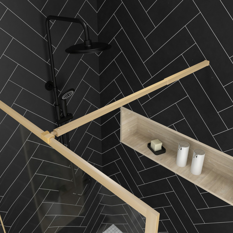 Paroi de douche Golden Edge 140 x 200 cm AURLANE Paroi de douche Golden Edge 140 x 200 cm AURLANE