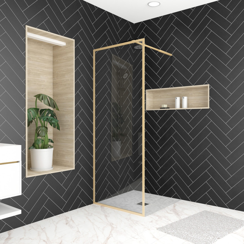 Paroi de douche Golden Edge 80 x 200 cm AURLANE Paroi de douche Golden Edge 80 x 200 cm AURLANE