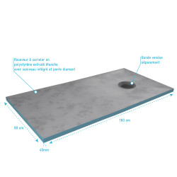 Receveur de douche à carreler 90 x 160 cm AURLANE Receveur de douche à carreler 90 x 160 cm AURLANE