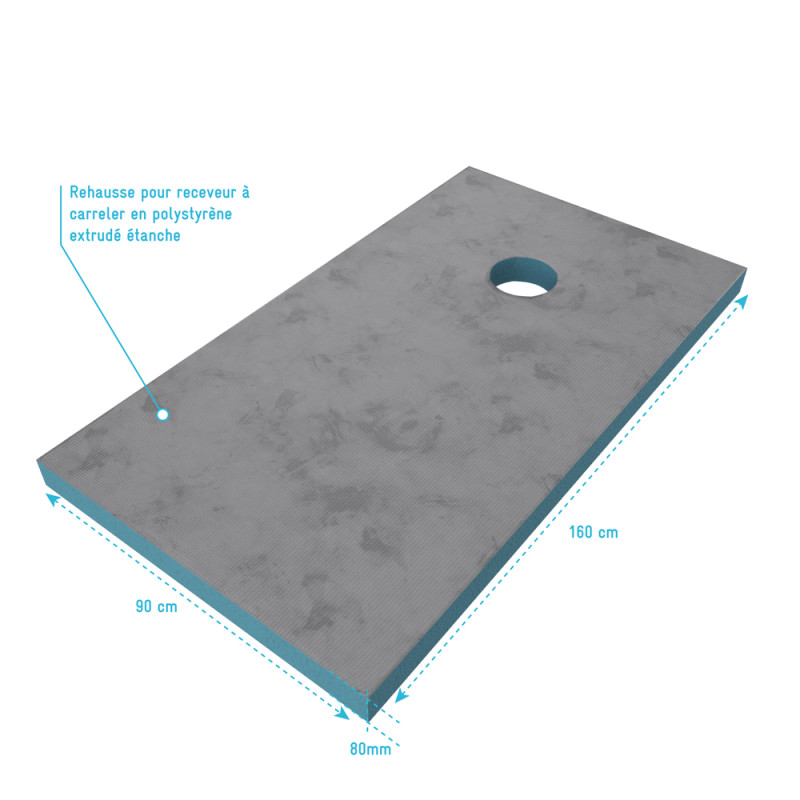 Rehausse pour receveur de douche à carreler 90 x 160 cm AURLANE Rehausse pour receveur de douche à carreler 90 x 160 cm AURLANE