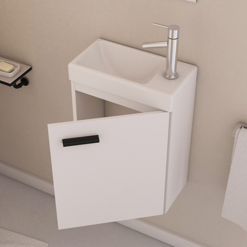 Meuble lave-mains Sweet blanc 41 x 50 x 22 cm AURLANE Meuble lave-mains Sweet blanc 41 x 50 x 22 cm AURLANE