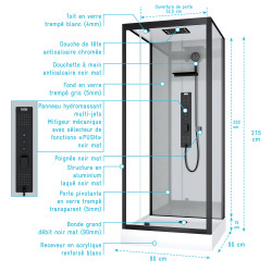 Cabine de douche Trendy carrée 90 x 90 x 215 cm AURLANE