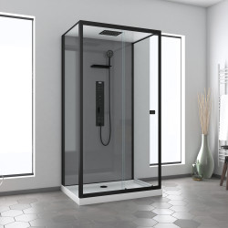 Cabine de douche Trendy rectangulaire avec receveur bas 80 x 110 x 215 cm AURLANE