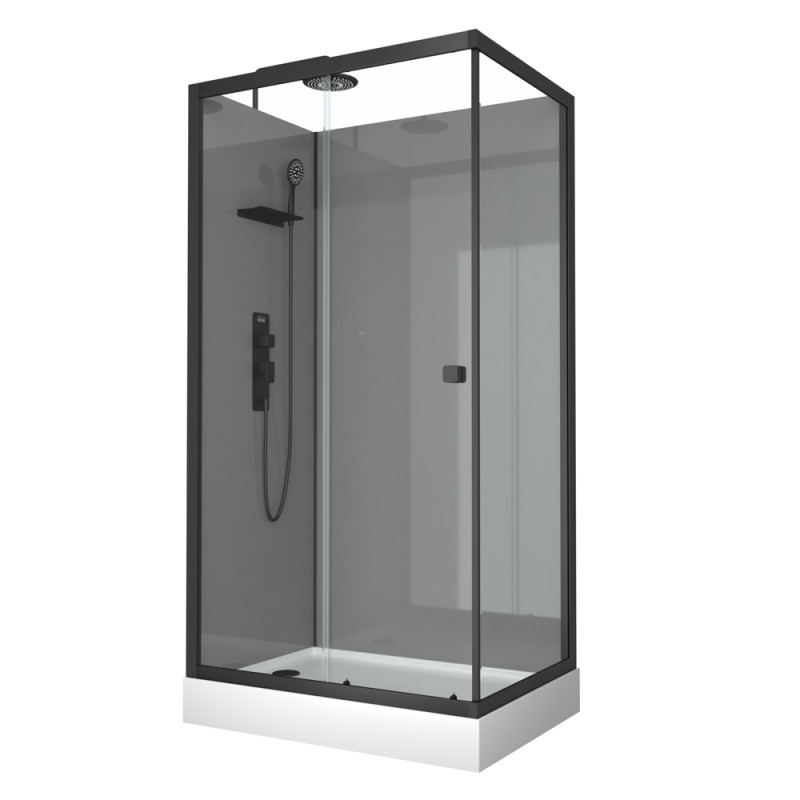 Cabine de douche Grey Touch rectangulaire 80 x 110 x 215 cm AURLANE