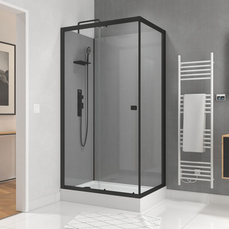 Cabine de douche Grey Touch rectangulaire 80 x 110 x 215 cm AURLANE
