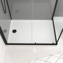 Cabine de douche Grey Touch rectangulaire avec receveur bas 80 x 110 x 215 cm AURLANE