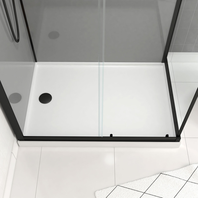Cabine de douche Grey Touch rectangulaire avec receveur bas 80 x 110 x 215 cm AURLANE