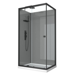 Cabine de douche Grey Touch rectangulaire avec receveur bas 80 x 110 x 215 cm AURLANE