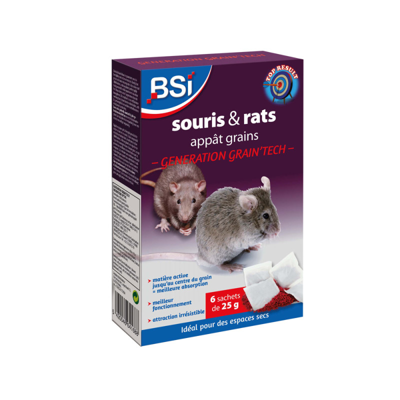 Appât contre souris et rats Generation Grain'Tech 0,15 kg BSI