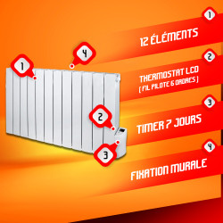 Radiateur a inertie fluide 2000 W WARMTECH