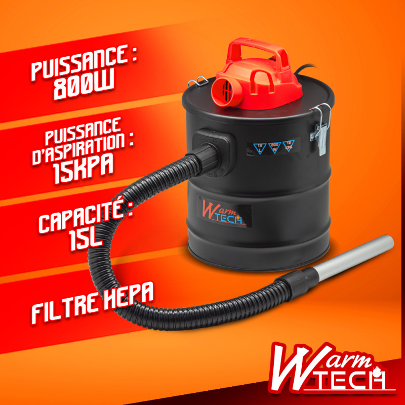 Vide-cendres 15 L 800 W WARMTECH