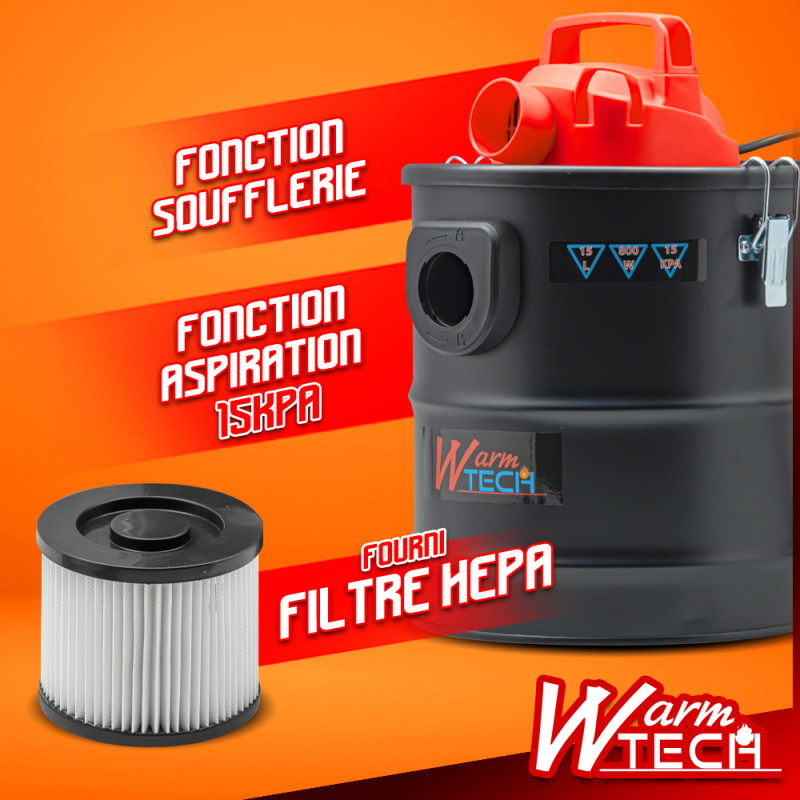 Vide-cendres 15 L 800 W WARMTECH