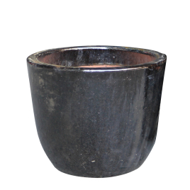 Pot en céramique émaillée noir Ø 30 x 24 cm