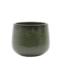 Pot en céramique émaillée vert forêt Ø 21 x 18 cm