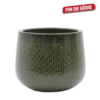 Pot en céramique émaillée vert forêt Ø 28 x 24 cm