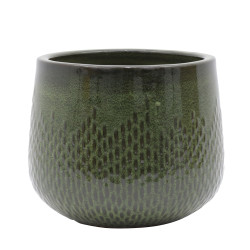 Pot en céramique émaillée vert forêt Ø 37 x 31 cm