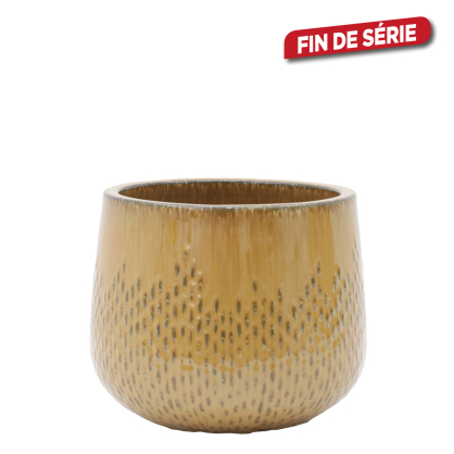 Pot en céramique émaillée miel doré Ø 21 x 18 cm