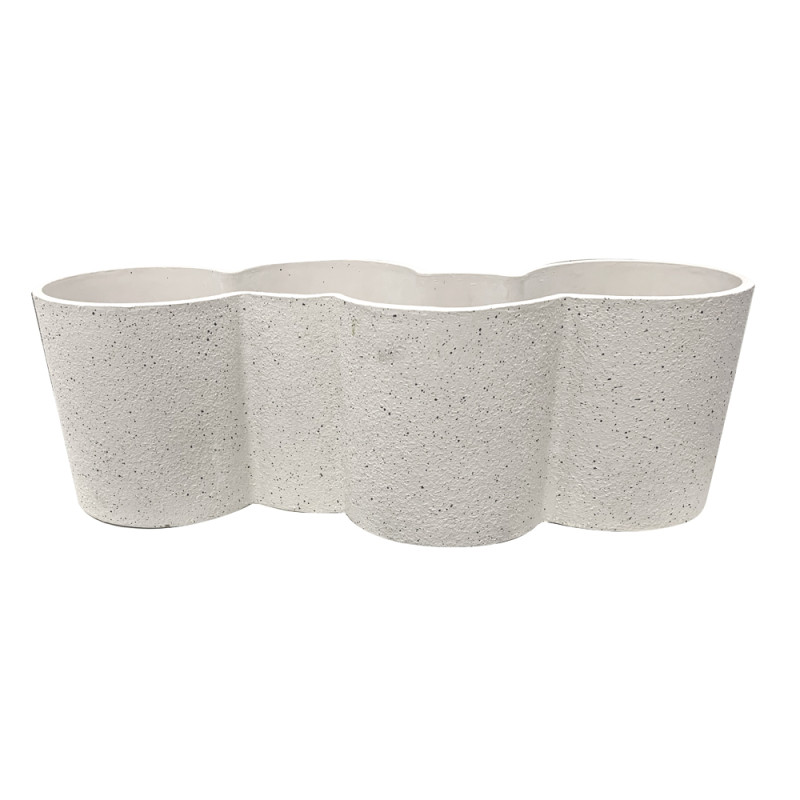 Pot pour aromates Woodstone blanc 50 x 16 cm