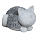 Chat couché en ciment et ardoise 29 x 21 x 19 cm