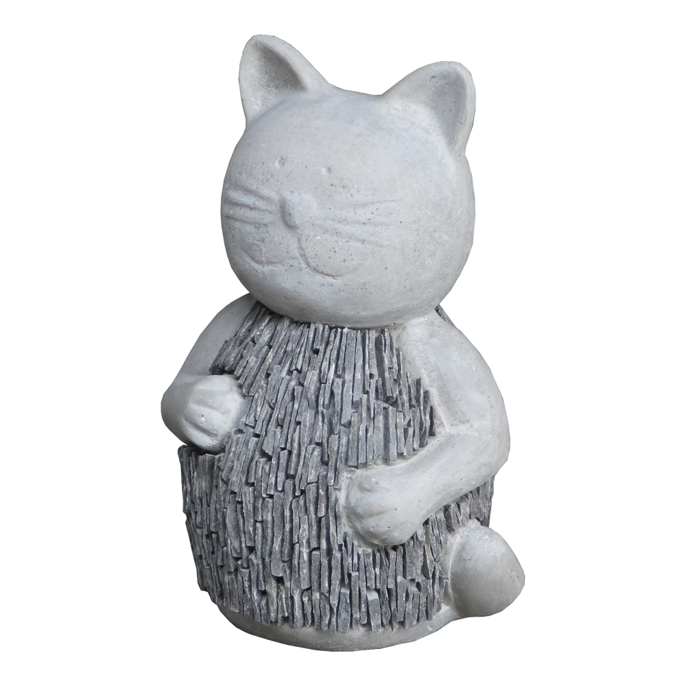 Figurine de chat Statue de chat debout Décoration en céramique rouge blanc