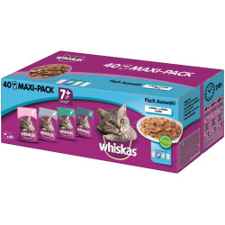 Patée pour chat Pouch 7+ Poisson en gelée 100 g 40 pièces WHISKAS
