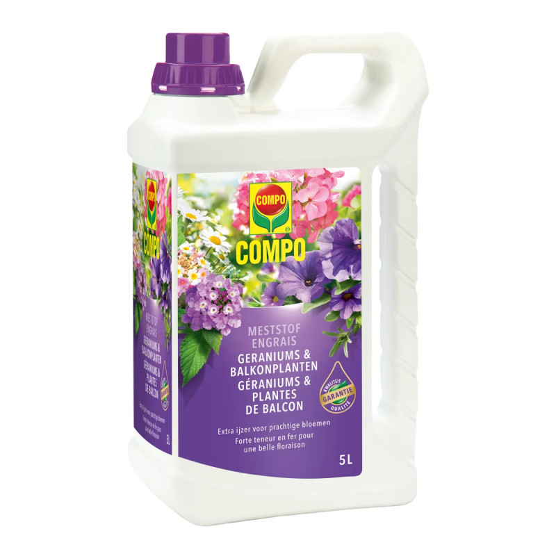 Engrais liquide pour géraniums et plantes de balcon 2,5 L COMPO