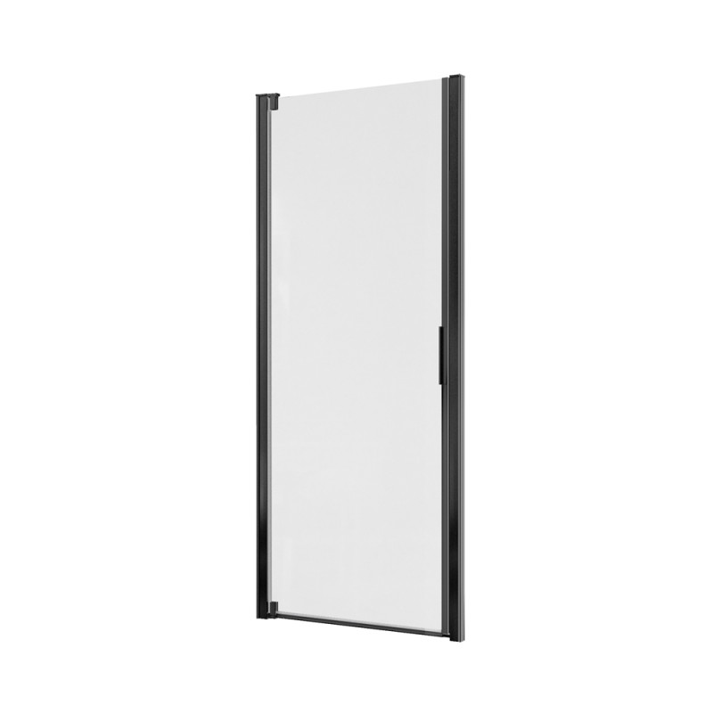 Porte de douche pivotante transparente Laja noire 90 x 200 cm ALLIBERT