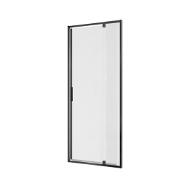 Porte de douche pivotante extensible transparente Laja noire 80 x 200 cm ALLIBERT