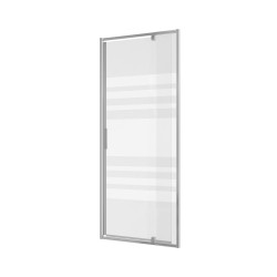 Porte de douche pivotante extensible avec sérigraphie Laja chrome 90 x 200 cm ALLIBERT