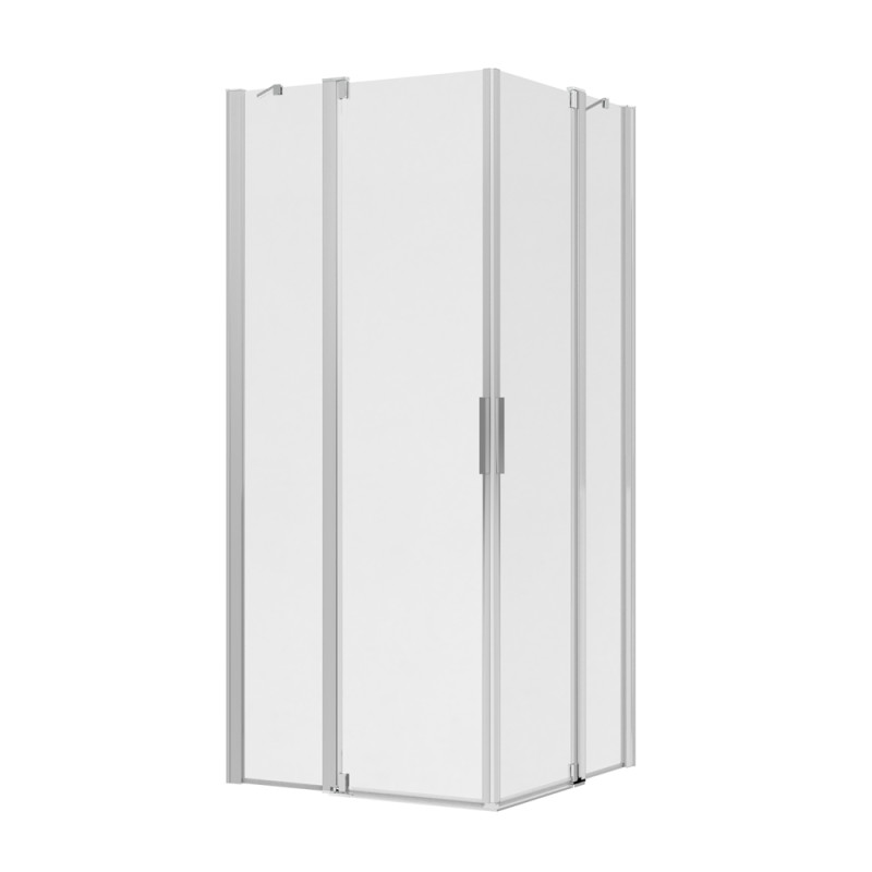 Porte de douche d'angle pivotante transparente Laja chrome 90 x 90 x 200 cm ALLIBERT