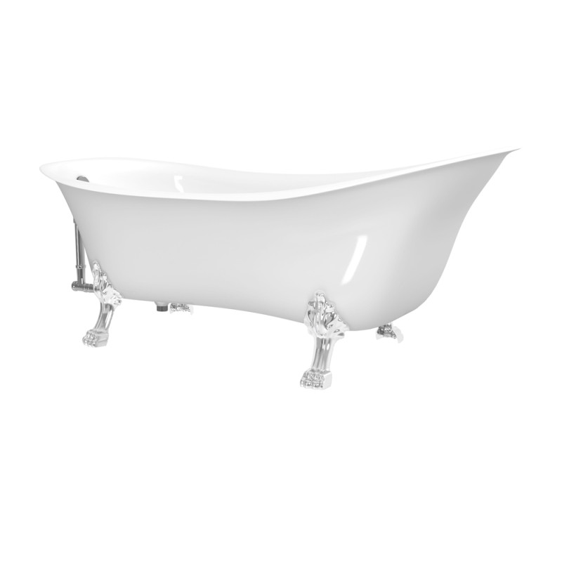 Baignoire îlot rétro Kara blanc brillant 175 x 71 cm ALLIBERT