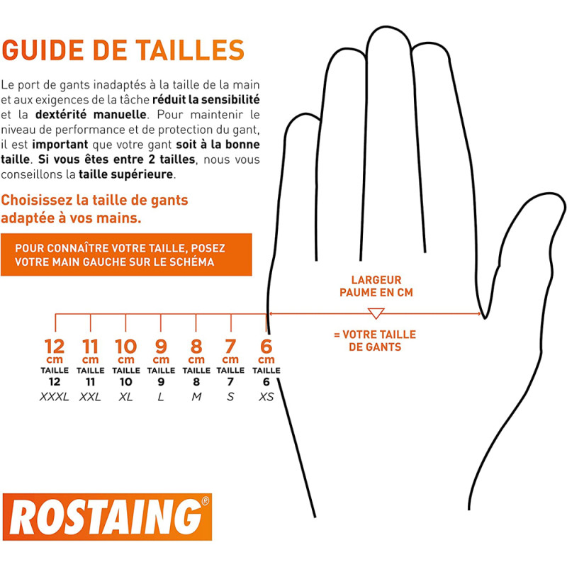 Paire de gants pour épines et ronces taille 8 ROSTAING Paire de gants pour épines et ronces taille 8 ROSTAING