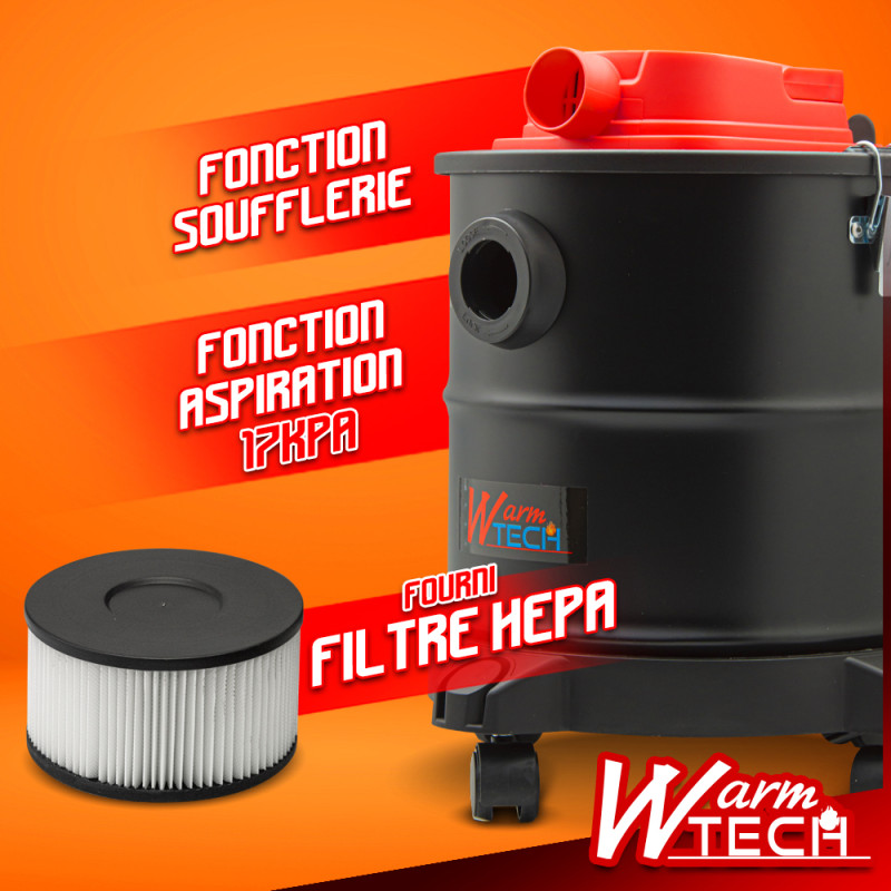 Vide-cendres 20 L 1200 W WARMTECH Vide-cendres 20 L 1200 W WARMTECH