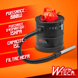 Vide-cendres 15 L 800 W WARMTECH