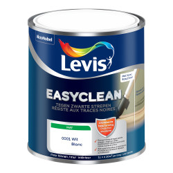 Peinture pour murs Easyclean Traces noires blanc mat 1 L LEVIS