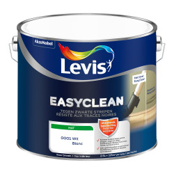 Peinture pour murs Easyclean Traces noires blanc mat 2,5 L LEVIS